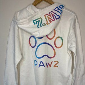 White Zip-up Pawz Hoodie
